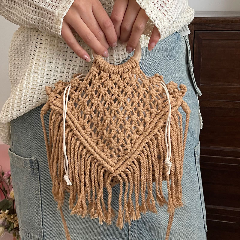 Hot-Selling Bohemian Hemp Rope Woven Handbag For Women, Niche Design Artistic Nordic Style Crossbody Bag - Thumbnail 3