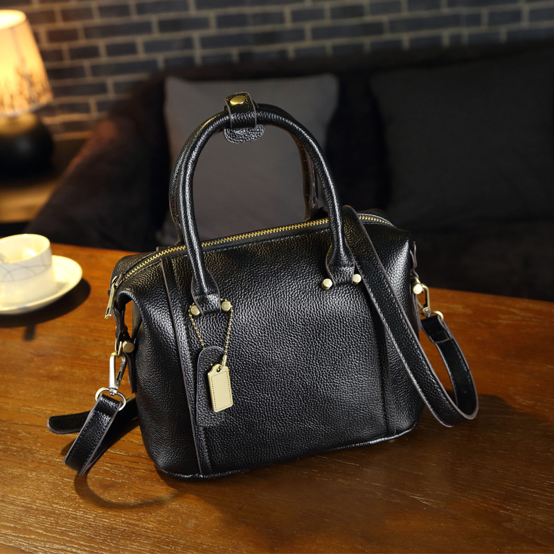 2023 European & American Simple Women's Bag French Boston Commuter Handbag With Detachable Shoulder Strap, Two Sizes, Multiple Colors Available - Thumbnail 4