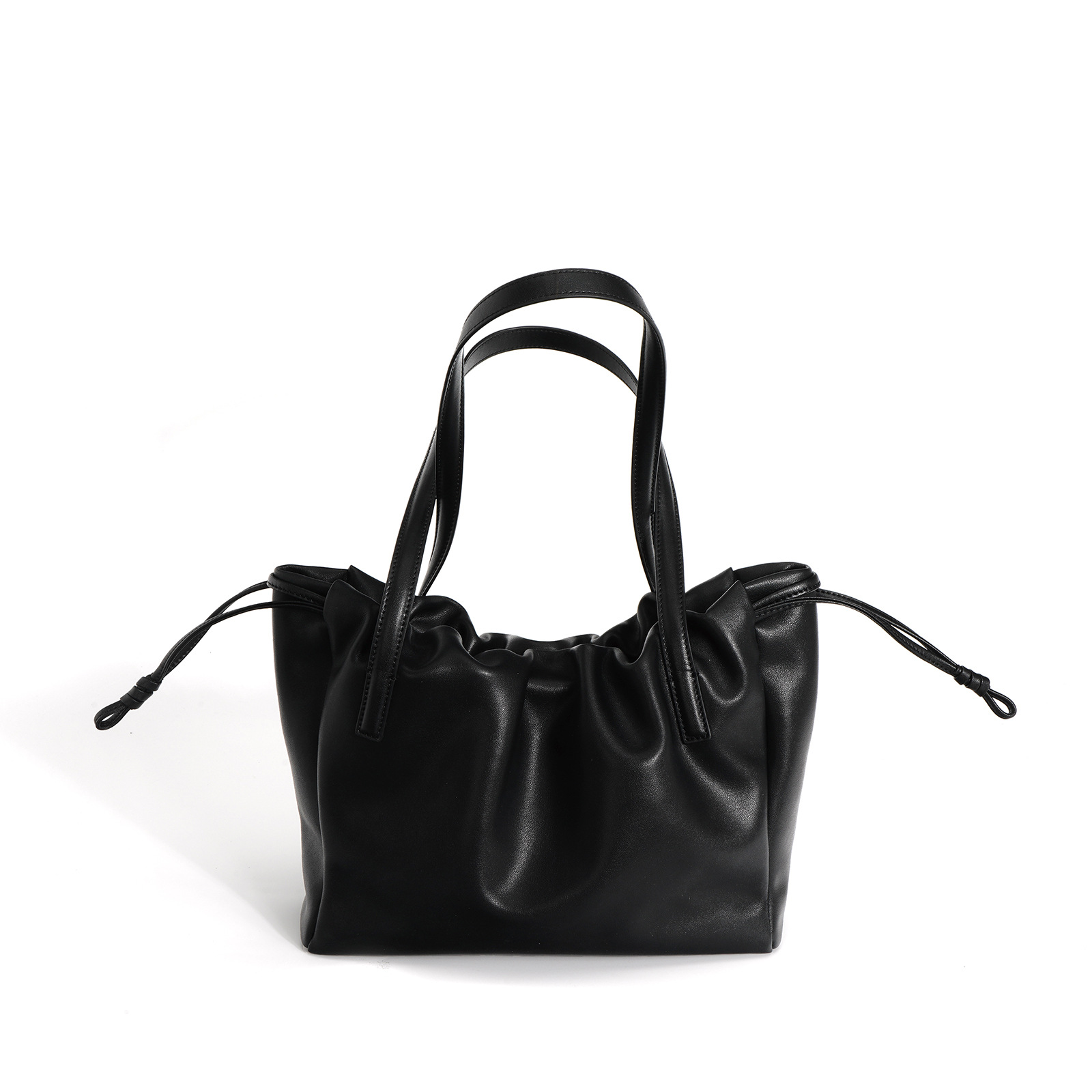 2026 New Tote Bag Cowhide Leather French Ruched Underarm Bag Spring Summer Shoulder Genuine Leather Women's Commuter Bag - Thumbnail 7