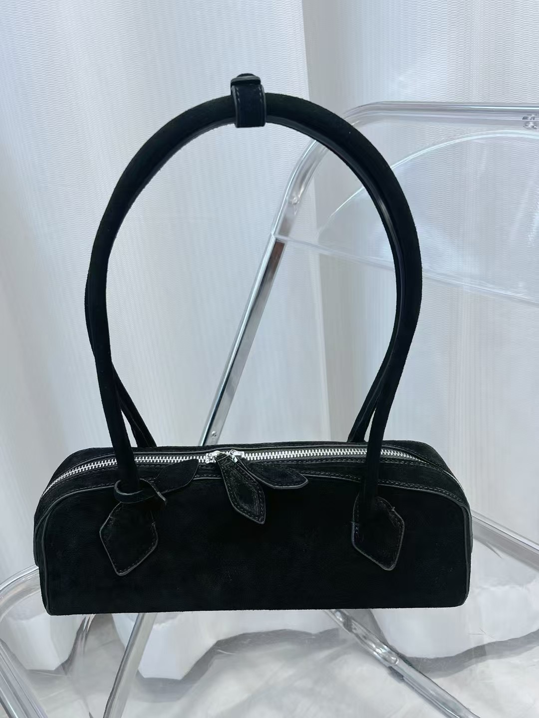 New French Retro Niche Baguette Bag Genuine Leather Women's Underarm Shoulder Handbag - Thumbnail 7
