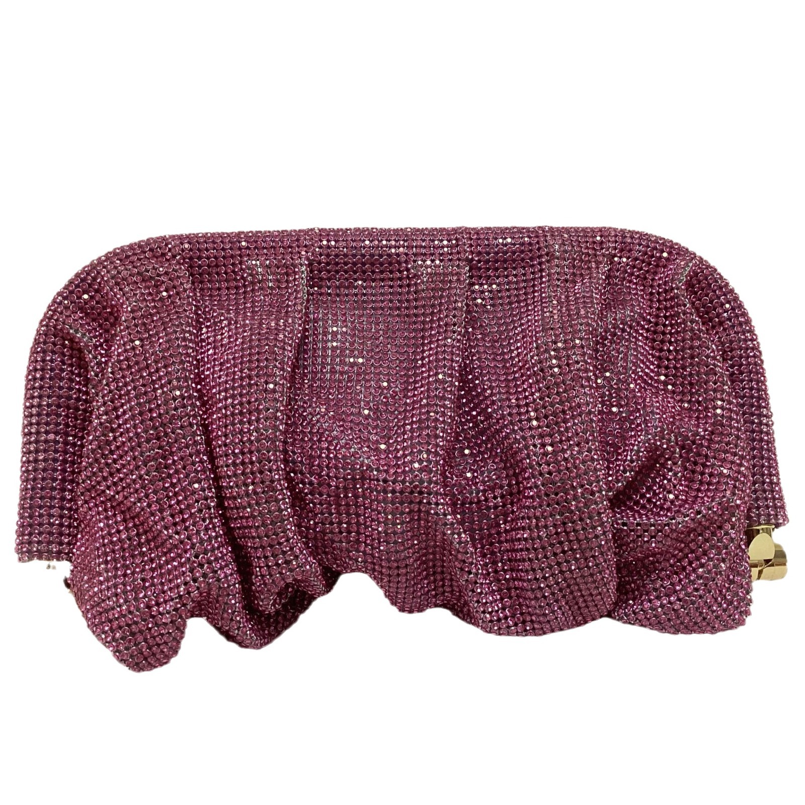 French Style Rhinestone Sparkling Diamond Cloud Dumpling Evening Bag Pleated Chain Crossbody Handbag For Women - Thumbnail 5