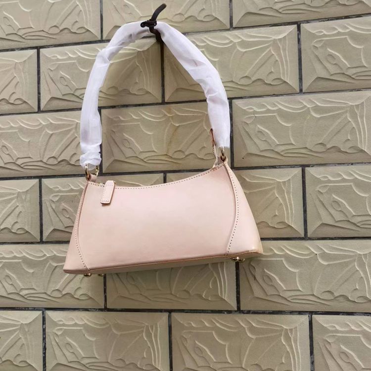 New Italian Top Grain Cowhide Women's Bag Business Underarm Bag Fashion Baguette Handbag Vintage Vegetable Tanned - Thumbnail 4