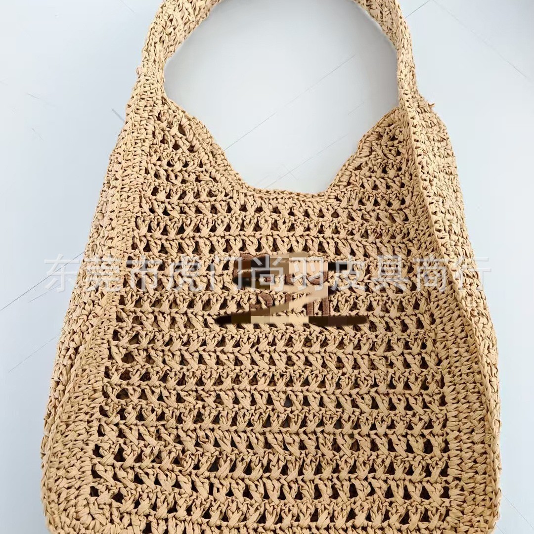 French Style Large Capacity Straw Woven Bag - New Tote Handbag Shoulder Crossbody Bag For Beach Vacation - Thumbnail 5