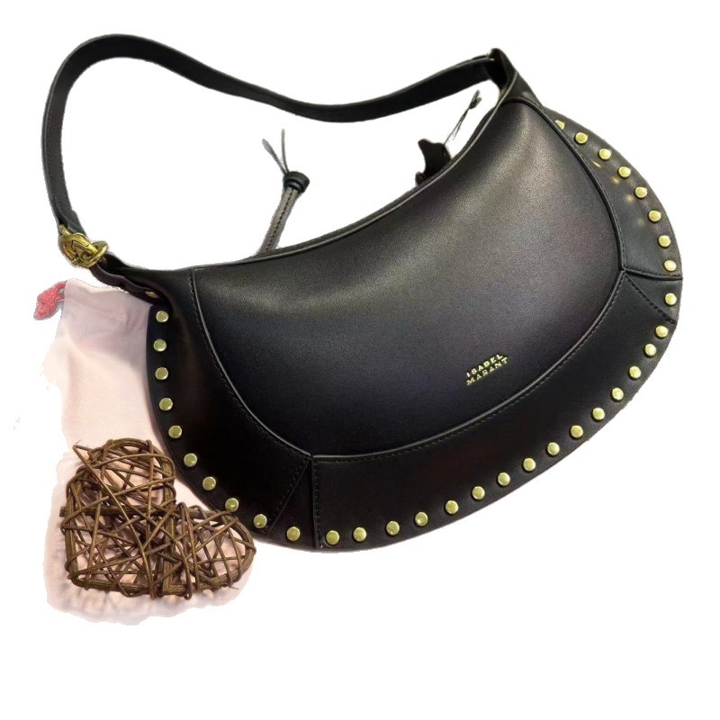 Cross-Border Niche Design Retro French Studded Crescent Bag For Women, New Fashion Versatile Shoulder And Crossbody Bag - Thumbnail 5