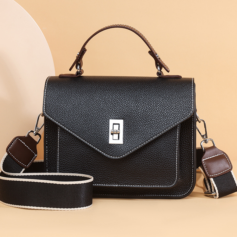 Cross-Border Genuine Leather Elegant Women's Handbag, Versatile New Commuter Messenger Bag, French Style Crossbody Small Square Bag - Thumbnail 8