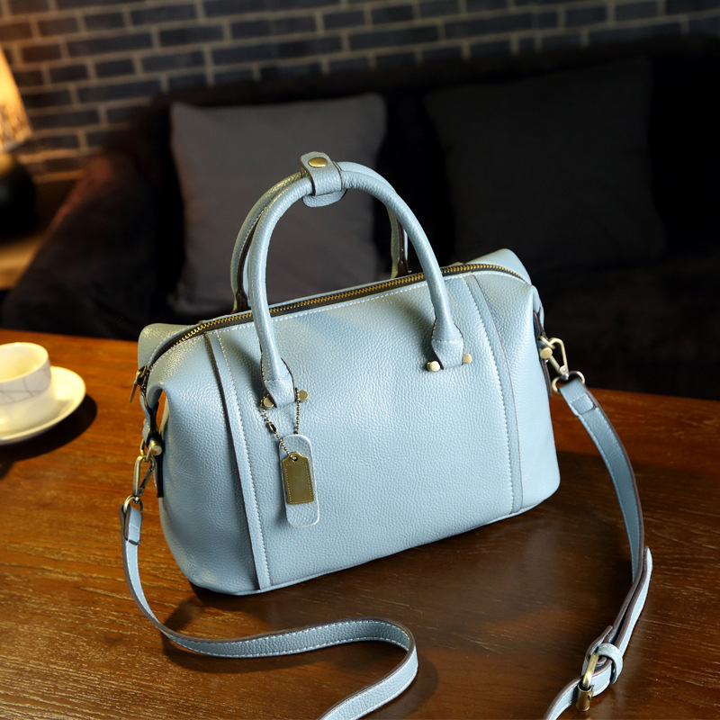 2023 European & American Simple Women's Bag French Boston Commuter Handbag With Detachable Shoulder Strap, Two Sizes, Multiple Colors Available