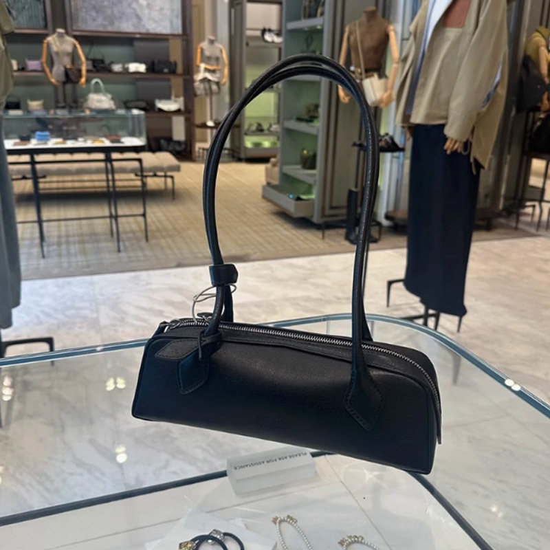 Amazon Best-Selling Baguette Bag Genuine Leather Sausage Bag French Niche Retro Underarm Women's Handbag Shoulder Crossbody Bag - Thumbnail 2