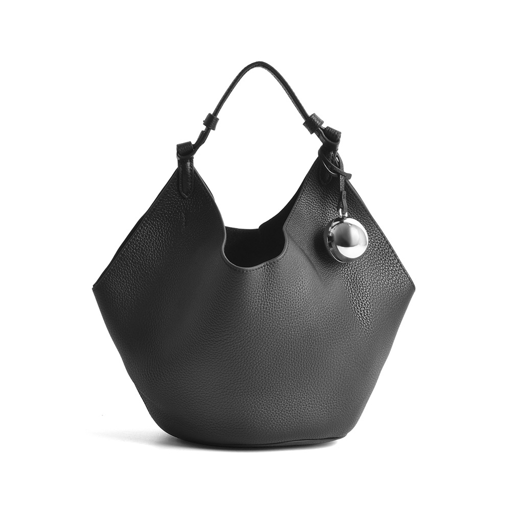 Niche Luxury Top Grain Cowhide Leather Handbag & Shoulder Bag, European Style Large Capacity Commuter Tote, Casual Shopping Bag - Thumbnail 6