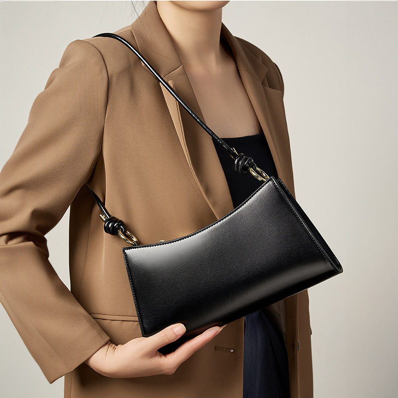 2026 French Style Underarm Baguette Bag Shoulder Bag For Women 2025 New Luxury High-End Genuine Leather Handbag - Thumbnail 4