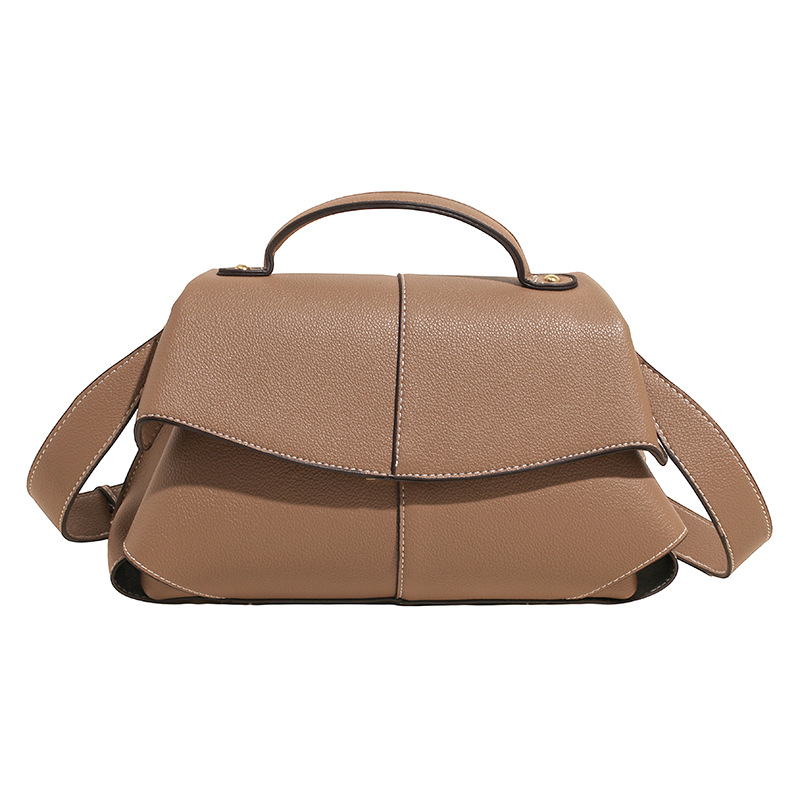 外贸跨境微笑包法式高级感小众波士顿时尚褶皱手提包单肩斜挎女包 - Thumbnail 8