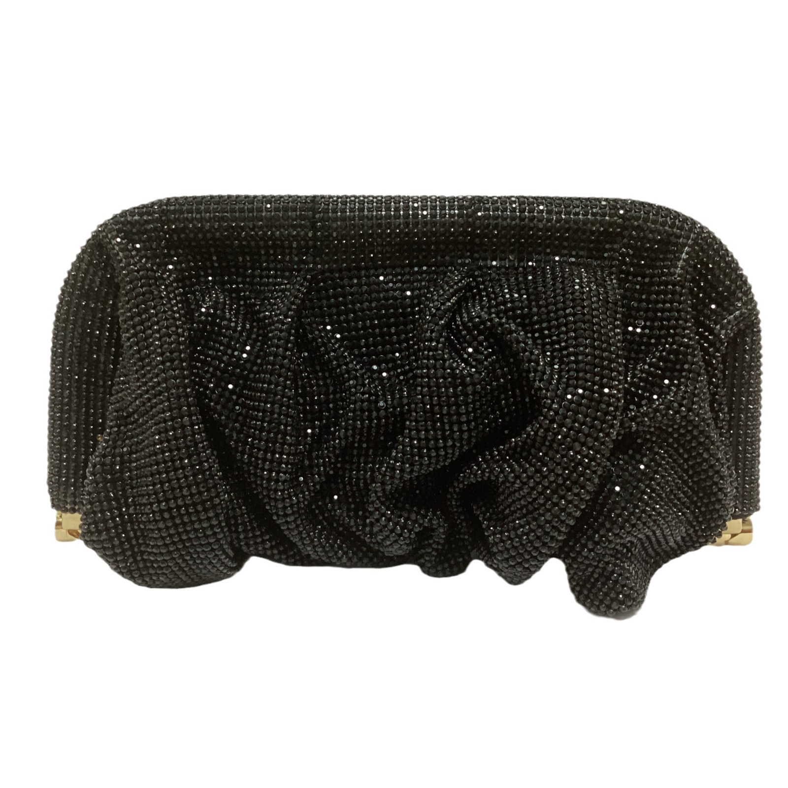 French Style Rhinestone Sparkling Diamond Cloud Dumpling Evening Bag Pleated Chain Crossbody Handbag For Women