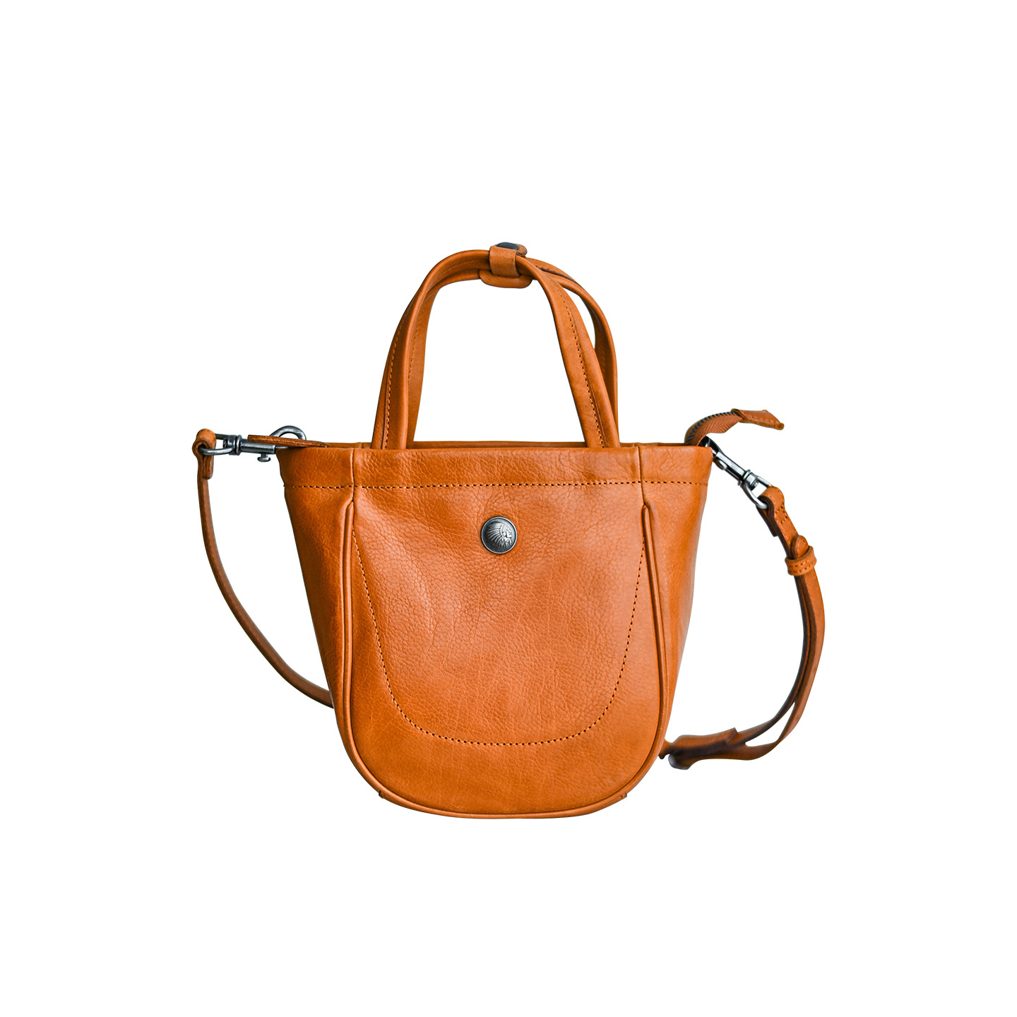 Original Niche Design Genuine Leather Crossbody Bucket Bag For Women, Vintage Soft Cowhide Handbag, French Style Fashion Bag - Thumbnail 5