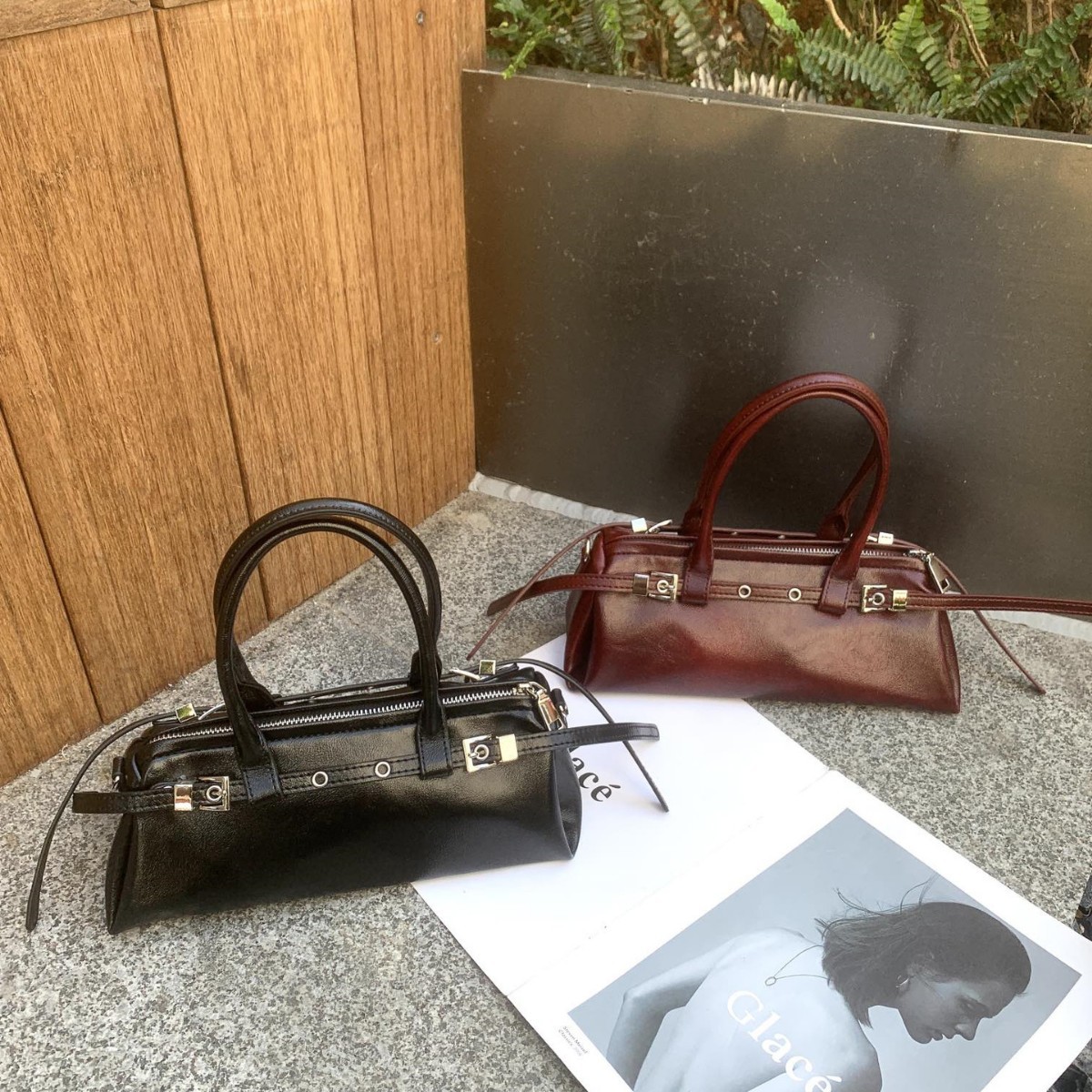 2025早春新款法式手拎三角小包小众设计感斜挎包皮带扣个性辣妹包 - Thumbnail 4