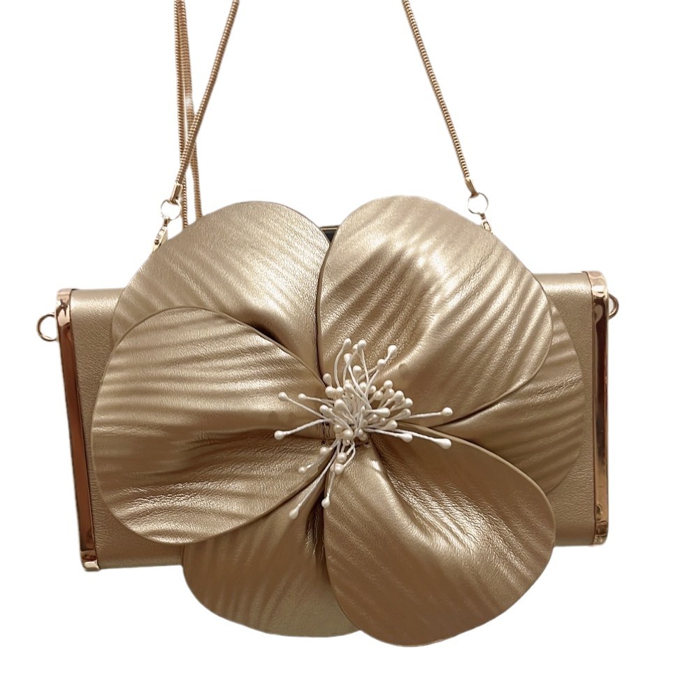 2026 New French Petal Flower Box Bag Women's Single Shoulder Chain Crossbody Small Bag New Chinese Style Evening Clutch - Thumbnail 5