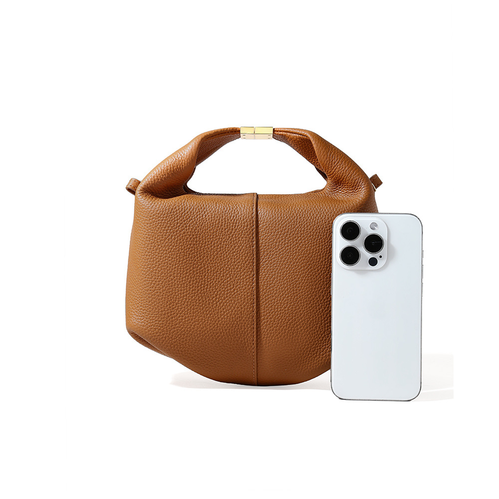 法式小众真皮女包新款荔枝纹包包牛皮高级感手提包时尚通勤便当包 - Thumbnail 5