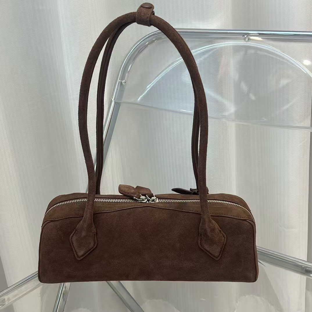New French Retro Niche Baguette Bag Genuine Leather Women's Underarm Shoulder Handbag - Thumbnail 8