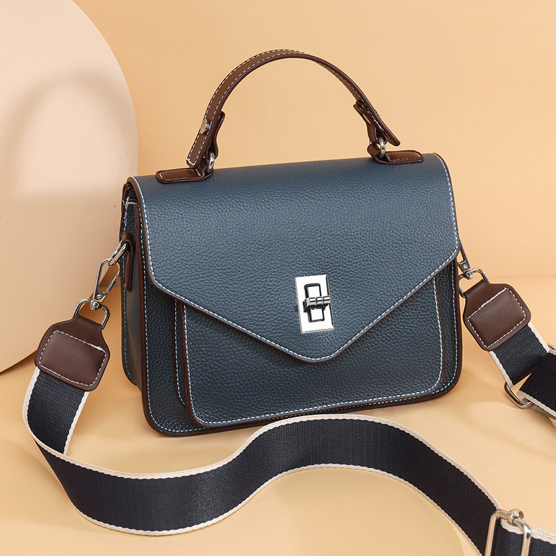 Cross-Border Genuine Leather Elegant Women's Handbag, Versatile New Commuter Messenger Bag, French Style Crossbody Small Square Bag - Thumbnail 7