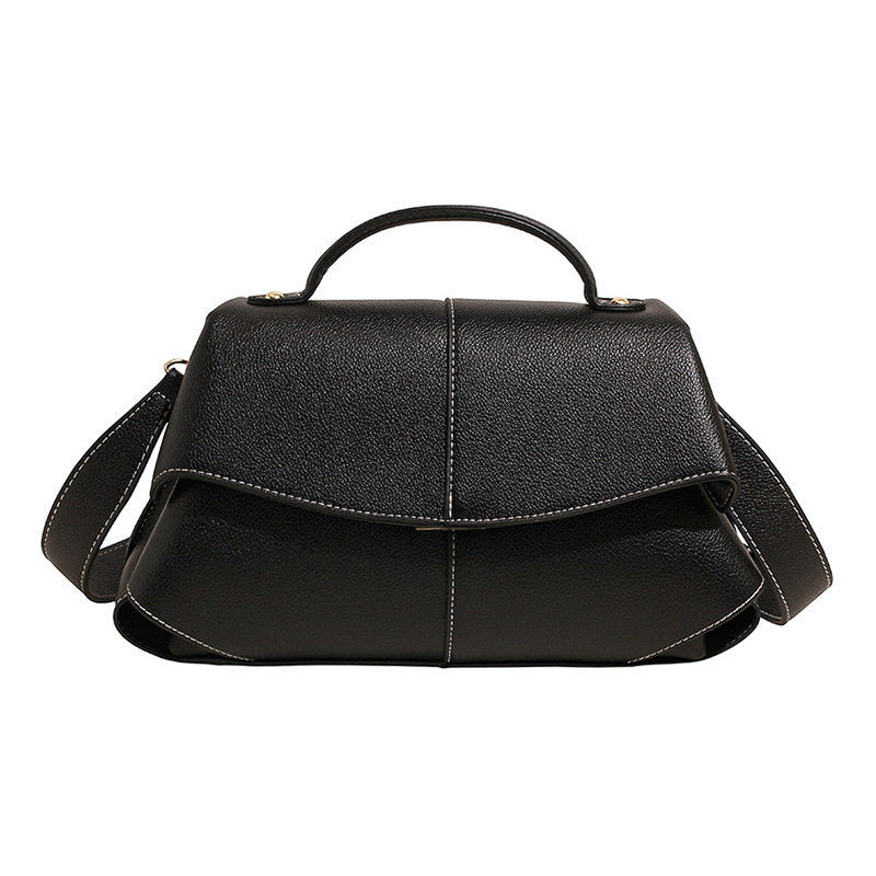 外贸跨境微笑包法式高级感小众波士顿时尚褶皱手提包单肩斜挎女包 - Thumbnail 5