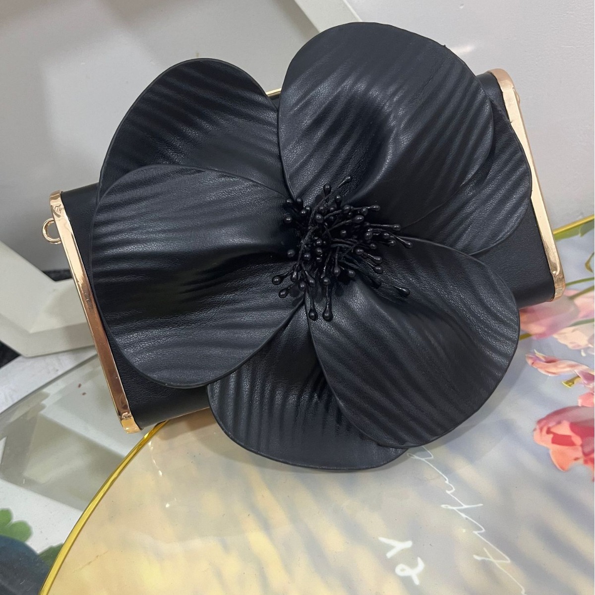 2026 New French Petal Flower Box Bag Women's Single Shoulder Chain Crossbody Small Bag New Chinese Style Evening Clutch - Thumbnail 2