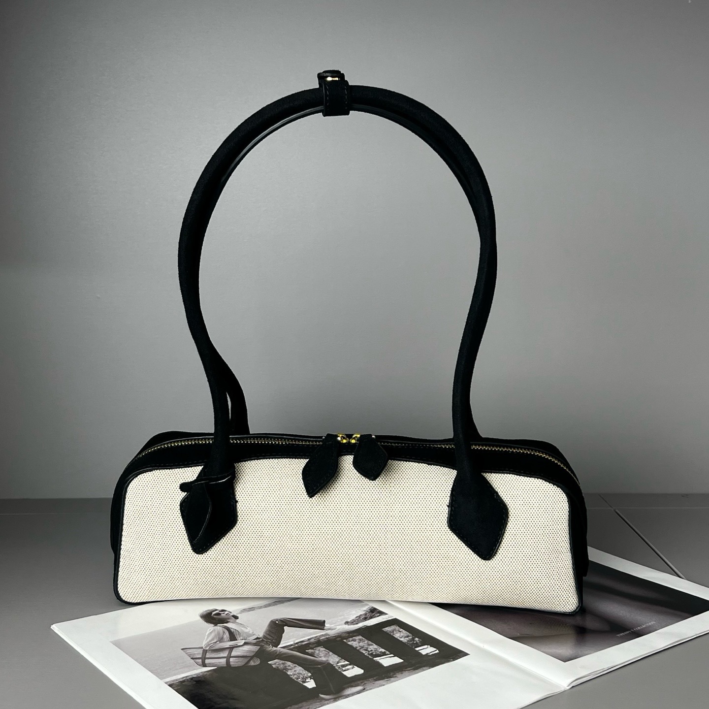 New French Retro Niche Baguette Bag Genuine Leather Women's Underarm Shoulder Handbag - Thumbnail 5