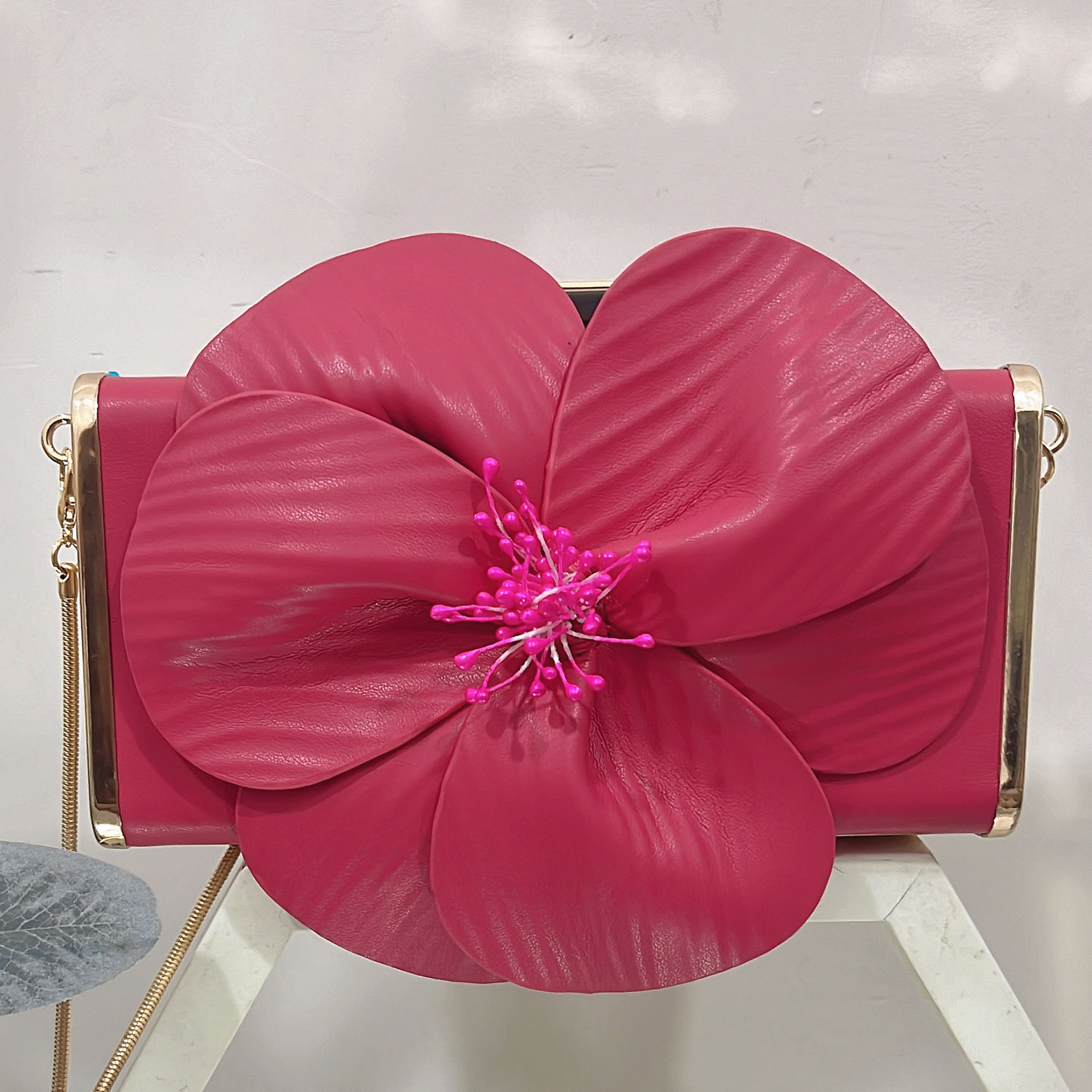 2026 New French Petal Flower Box Bag Women's Single Shoulder Chain Crossbody Small Bag New Chinese Style Evening Clutch - Thumbnail 8